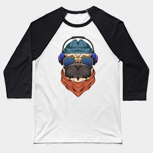 DJ Pug: Dowg with Headphones and shades (Dog) Baseball T-Shirt